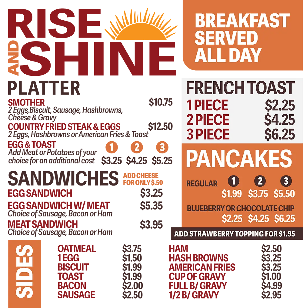 Breakfast Platter Menu